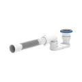 Сифон для поддона  плоский АНИ Пласт E015 1 1/2″x40  с гофрой 40х50, с нержавеющей решеткой