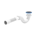 Сифон для поддона трубный АНИ Пласт E115 1 1/2″x40  с гофрой 40х50 с нержавеющей решеткой