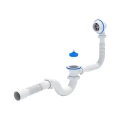 Сифон для ванны трубный  АНИ Пласт Ваярг C6155 1 1/2″x40  с пробкой, с гофрой 40х50