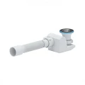 Сифон для поддона душевого АНИ Пласт Бриг E615 1 1/2″x50/40 с гофрой, выпуск с нержавеющей решеткой