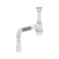Сифон для умывальника/мойки АНИ Пласт Варяг C5015 1 1/4″x40 бутылочный, с гофрой 40х40/50 мм, литой выпуск с пластиковой решеткой