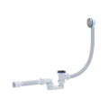 Сифон для ванны плоский автоматический АНИ Пласт EC055 с выпуском 1 1/2″x40 и гофрой 40х50