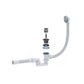Сифон для ванны плоский автоматический АНИ Пласт EC055S с выпуском 1 1/2″x40 и гофрой 40х50