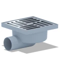 Трап нерегулируемый АНИ Пласт T511 Дн50 150x150мм нержавеющая решетка, комбинированный, горизонтальный выпуск