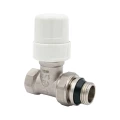 Клапан термостатический AQUALINK 1/2″ Ду15 Ру10 прямой, корпус - латунь никелированная CW617N, присоединение - внутренняя / наружная резьба, уплотнение - NBR