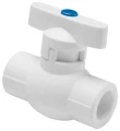 Кран шаровой полипропиленовый PP-R AQUALINK ЭКО ПП-ПП Дн20 Ру25 полнопроходной, под приварку/под приварку, управление ручка-рычаг