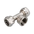 Тройник обжимной латунный AQUALINK Ду16*1/2″*16 Ру10, внутренняя резьба
