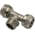 Тройник обжимной латунный AQUALINK Ду16*1/2″*16 Ру10, наружная резьба