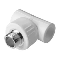Тройник полипропиленовый PP-R комбинированный Aqualink Дн20x1/2″ Ру25 наружная резьба