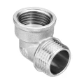 Уголок латунный AQUALINK Дн1/2’’x1/2’’ Ру35 никелированный, ВР-НР