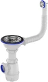 B0142 Сифон для мойки 3 1/2 дюйм x 40 с круглым переливом белый B0142 Сифон для мойки 3 1/2 дюйм x 40 с круглым переливом белый