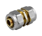 Муфта Aquasfera 7003 Дн26 Ру16 соединительная компресс, равнопроходная для металлопластиковых труб, латунь