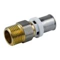 Муфта Aquasfera 8001 Дн32х1 1/4″ Ру16 пресс-наружная резьба, для металлопластиковых труб, латунь Муфта Aquasfera 8001 Дн32х1 1/4″ Ру16 пресс-наружная резьба, для металлопластиковых труб, латунь