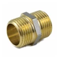 Ниппель прямой Aquasfera 9022-01 1/2″ Ду15, наружная/наружная резьба, корпус – латунь никелированная