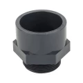 Муфта напорная AQUAVIVA Дн20х1/2″ Ру10 наружная резьба, под клеевое соединение, ПВХ, серая
