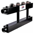 Коллектор ASKON КК-40F/D 1 1/2″ Ду40 Py6 выходов 2x1 1/2″ внутренняя резьба, выходы накидная гайка, корпус нержавеющая сталь, с межосевым расстоянием выходов 125 мм