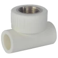 Тройник комбинированный Китай Дн20x3/4″ Ру25 полипропиленовый внутренняя резьба, белый