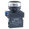Кнопка CHINT NP8-10BN/2 нажимная плоская, с самовозвратом, контакт 1НО, IP65, цвет – черный