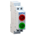 Лампа сигнальная CHINT ND9-2/gr двойная, 230В, IP20, цвет –  красный/зеленый