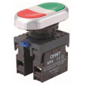Кнопка CHINT NP8-11S комбинированная, контакты 1НЗ+1НО, IP65, цвет – красный/зеленый