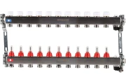 Коллектор стальной ROMMER RMS-1201 с расходомерами, с клапаном выпуска воздуха и сливом, 11 выходов Коллектор стальной ROMMER RMS-1201 с расходомерами, с клапаном выпуска воздуха и сливом, 11 выходов