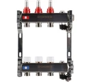 Коллектор стальной ROMMER RMS-1201 с расходомерами, с клапаном выпуска воздуха и сливом, 3 выхода