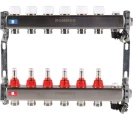 Коллектор стальной ROMMER RMS-1201 с расходомерами, с клапаном выпуска воздуха и сливом, 6 выходов Коллектор стальной ROMMER RMS-1201 с расходомерами, с клапаном выпуска воздуха и сливом, 6 выходов