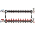 Коллектор стальной ROMMER RMS-1210 в сборе с расходомерами, 11 выходов Коллектор стальной ROMMER RMS-1210 в сборе с расходомерами, 11 выходов