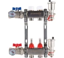 Коллектор стальной ROMMER RMS-1210 в сборе с расходомерами, 2 выхода