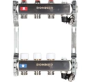 Коллектор стальной ROMMER RMS-3201 в сборе без расходомеров, с клапаном выпуска воздуха и сливом, 3 выхода