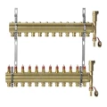 Коллекторная группа Danfoss 088U 1″ Ду25 Ру10, 12 выходов НР под евроконус FHF-set, корпус - латунь
