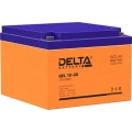Аккумуляторная батарея Delta GEL 12-26 166х175х125мм, напряжение - 12В, емкость - 26Ач, тип клеммы - под болт M6