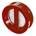 Клапан обратный пожарный Dendor DN80 тип 010С Ду80 Ру16  двустворчатый межфланцевый корпус чугун, створки н/ж сталь, цвет красный