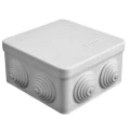 Коробка распределительная E.p.plast 105x105x56 IP54 7 выходов, для открытой проводки 4 гермоввода, крышка защелкивающаяся, цвет - серый