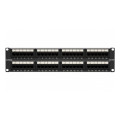 Патч-панель DKC UTP 19″ неэкранированная, 48 портов RJ45, категория - 5E, высота - 2U, цвет - черный