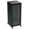 Шкаф DKC IT-CQE 42U 600х2000х800 мм, передняя дверь стекло, задняя дверь глухая, цвет - черный RAL9005