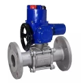 Кран шаровой DN.ru BV3232P(3pc)-FP-F-ISO-H Ду80 Ру25 фланцевый, полнопроходной, трехсоставной, корпус - нержавеющая сталь 316, уплотнение - PTFE, с электроприводом QT-N-010M-O2-220VAC-У1