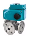 Кран шаровой DN.ru BV3232P(4pc)-FP-3WL-F-ISO-H Ду15 Ру16 3-ходовой, полнопроходной, фланцевый, корпус - нержавеющая сталь SS316, уплотнение - PTFE, с 1/4-оборотным электроприводом QT-N-003EM-O1-24VDC-У1 24В HARK