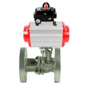 Кран шаровой DN.ru BV3232P(2pc)-FP-F-ISO-H Ду25 Ру40 полнопроходной двухходовой, нержавеющая сталь 316, фланцевый, уплотнение - PTFE, с пневмоприводом PA-DA-065 и БКВ APL-410N EX