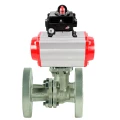 Кран шаровой DN.ru BV3232P(2pc)-FP-F-ISO-H Ду100 Ру16 полнопроходной фланцевый, корпус - нержавеющая сталь AISI 316, уплотнение - PTFE, с пневмоприводом DN.ru PA-DA-105 и БКВ APL-410N EX