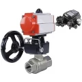 Кран шаровой DN.ru BV3232P(2pc)-FP-T-ISO-H Ду25 Ру63 полнопроходной, внутренняя резьба, нержавеющая сталь 316, уплотнение - PTFE, с пн.приводом PA-DA-052, ручным дублером MON1-250-T26-ISO, электропневматическим позиционером YT-1000RSN с обратной связью