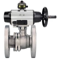 Кран шаровой DN.ru BV3232P(2pc)-FP-F-ISO-H WDVF Ду80 Ру16 полнопроходной, фланцевый, корпус - нержавеющая сталь 316, уплотнение - PTFE, с пневмоприводом PA-DA-105-1, пневмораспределителем 4М310-08 24В NAMUR и БКВ APL-510N EX
