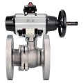Кран шаровой DN.ru BV3232P(2pc)-FP-F-ISO-H WDVF Ду80 Ру16 полнопроходной, фланцевый, корпус - нержавеющая сталь 316, уплотнение - PTFE, с пневмоприводом PA-DA-105-1, пневмораспределителем 4V320-08 220В NAMUR и БКВ APL-410N EX
