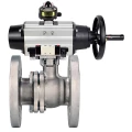 Кран шаровой DN.ru BV3232P(2pc)-FP-F-ISO-H WDVF Ду100 Ру16 полнопроходной, фланцевый, корпус - нержавеющая сталь 316, уплотнение - PTFE, с пневмоприводом PA-DA-105-1, пневмораспределителем 4V320-10 220В NAMUR и БКВ APL-510N EX