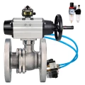 Кран шаровой DN.ru BV3232P(2pc)-FP-F-ISO-H WDVF Ду80 Ру16 полнопроходной, фланцевый, корпус - нержавеющая сталь 316, уплотнение - PTFE, с пневмоприводом PA-DA-105-1, пневмораспределителем 4V320-08 220В, БКВ APL-510N EX и БПВ AFC2000