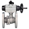 Кран шаровой DN.ru BV3232P(2pc)-FP-F-ISO-H WDVF Ду100 Ру16 полнопроходной, фланцевый, корпус - нержавеющая сталь 316, уплотнение - PTFE, с пневмоприводом PA-DA-105-1 и БКВ APL-210N