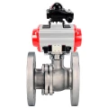Кран шаровой DN.ru BV3232P(2pc)-FP-F-ISO-H WDVF Ду50 Ру40 полнопроходной, фланцевый, корпус - нержавеющая сталь 316, уплотнение - PTFE, с пневмоприводом PA-SA-105, пневмораспределителем 4V320-08 220В NAMUR и БКВ APL-210N