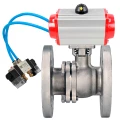 Кран шаровой DN.ru BV3232P(2pc)-FP-F-ISO-H WDVF Ду200 Ру16 полнопроходной, фланцевый, корпус - нержавеющая сталь 316, уплотнение - PTFE, с пневмоприводом PA-DA-160 и пневмораспределителем 4V320-08 220В