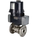 Кран шаровой DN.ru BV3131P(3pc)-FP-F-ISO-H Ду80 Ру40, полнопроходной трехсоставной, фланцевый, нержавеющая сталь 304, уплотнение - PTFE, с электроприводом четвертьоборотным DN.ru QTSA-N-014EM-O0-220VAC с пружинным возвратом
