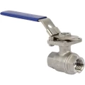Кран шаровой DN.ru BV3232P(2pc)-FP-T-ISO-H Ду15 Ру63 WDVF полнопроходной, двухходовой, корпус - нержавеющая сталь AISI 316, уплотнение - PTFE, внутренняя резьба, с ISO-фланцем и рукояткой